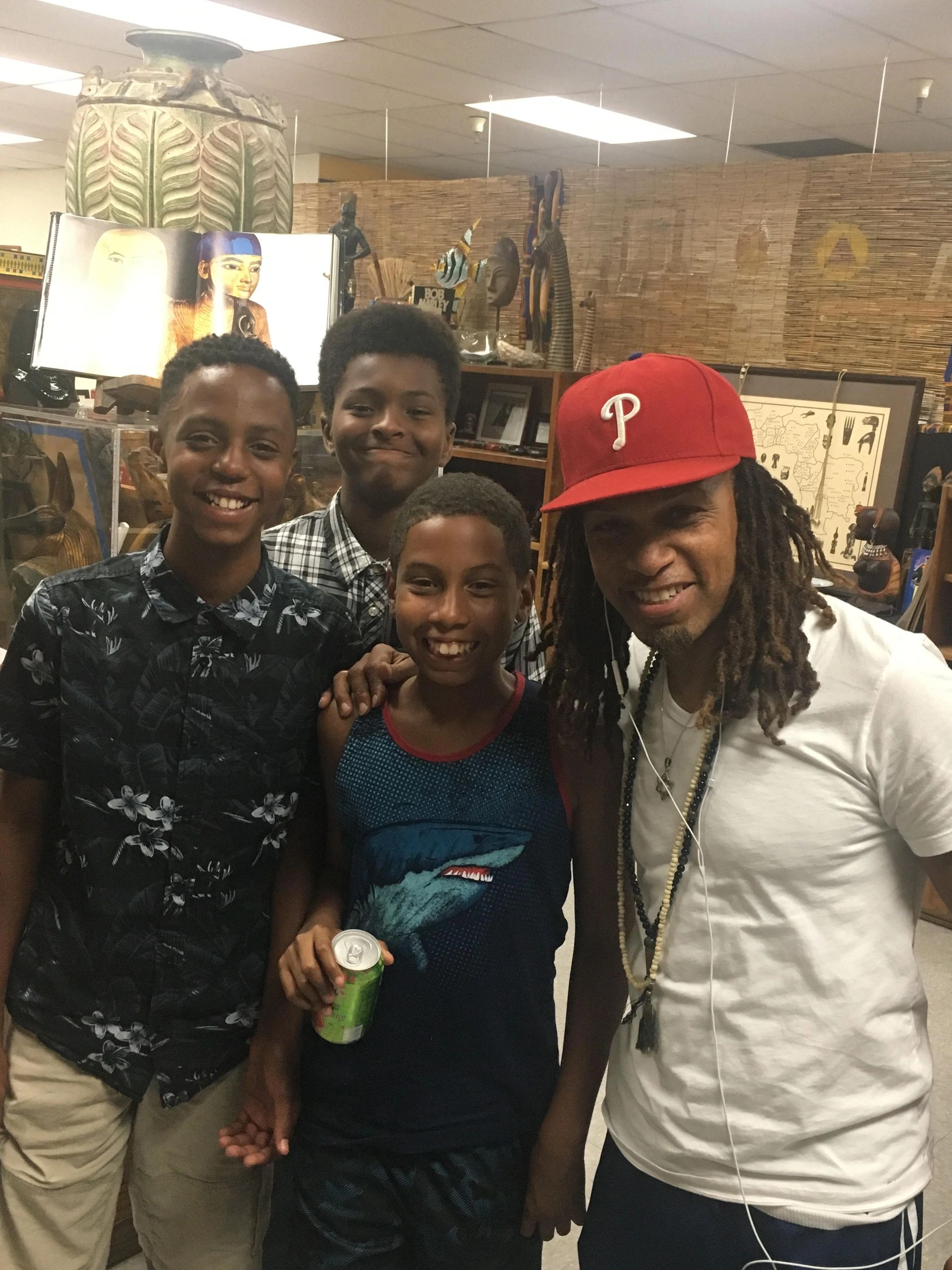 Museum students with instructor